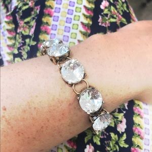 Large Crystal Link Bracelet Vintage Inspired